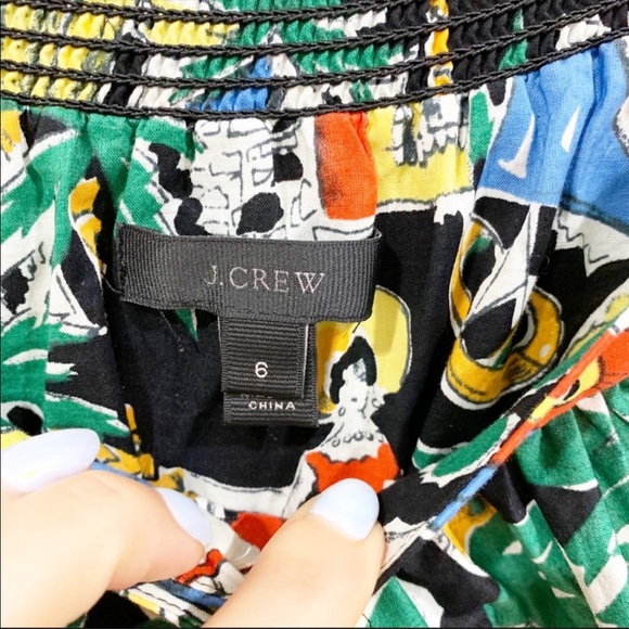 J.Crew postcard vacation summer ruffle top Sz 6 - Picture 3 of 8